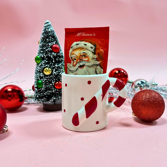 Candy Cane Stoneware Holiday Mug