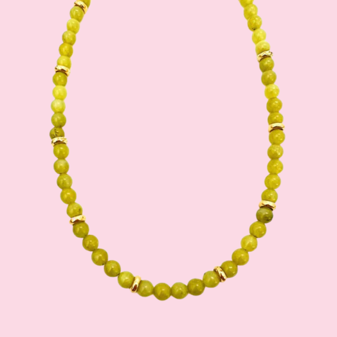 The Lucille- Key Lime Beaded Necklace