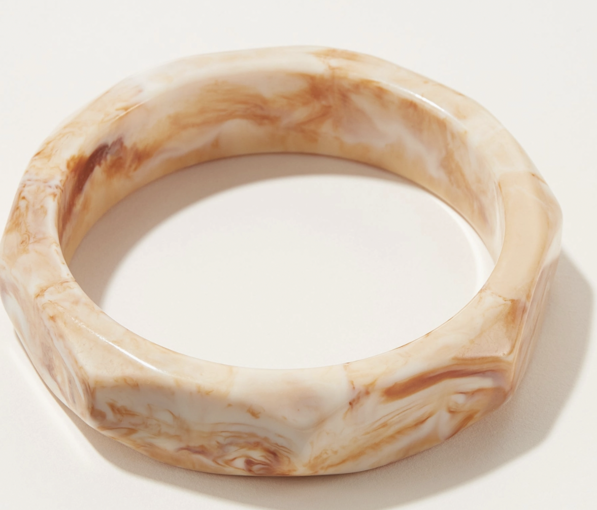 Oversized Octagon Resin Bangle Bracelet