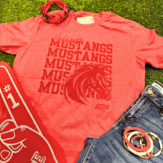 Monochromatic Varsity Mustang Tee