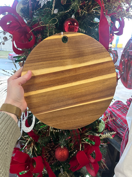 Round Acacia Wood Cutting Board 11x11