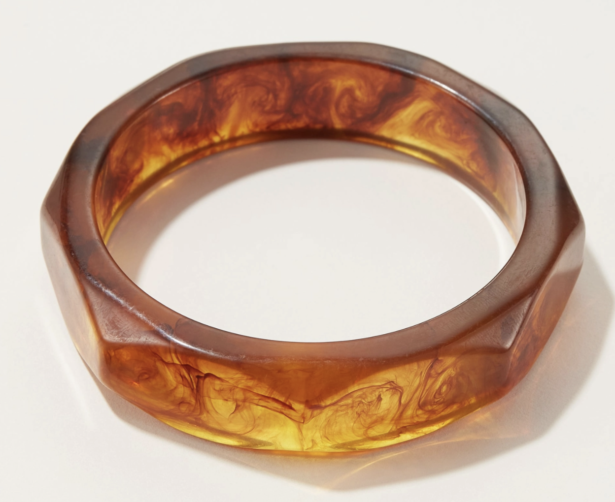 Oversized Octagon Resin Bangle Bracelet