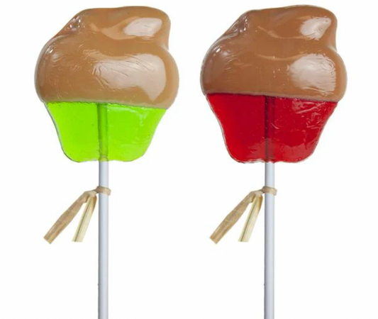 Caramel-Dipped Apple Lollipops - Red & Green