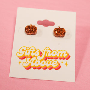 Acrylic Pumpkin Stud Earrings
