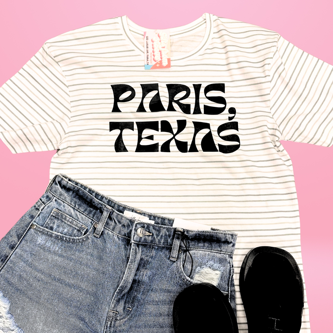 Paris Texas Stripe Graphic Tee