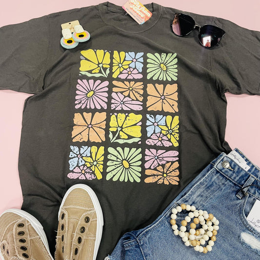 Abstract Flowers Graphic Tee