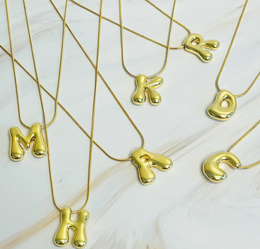 Balloon Letter Initial Necklaces