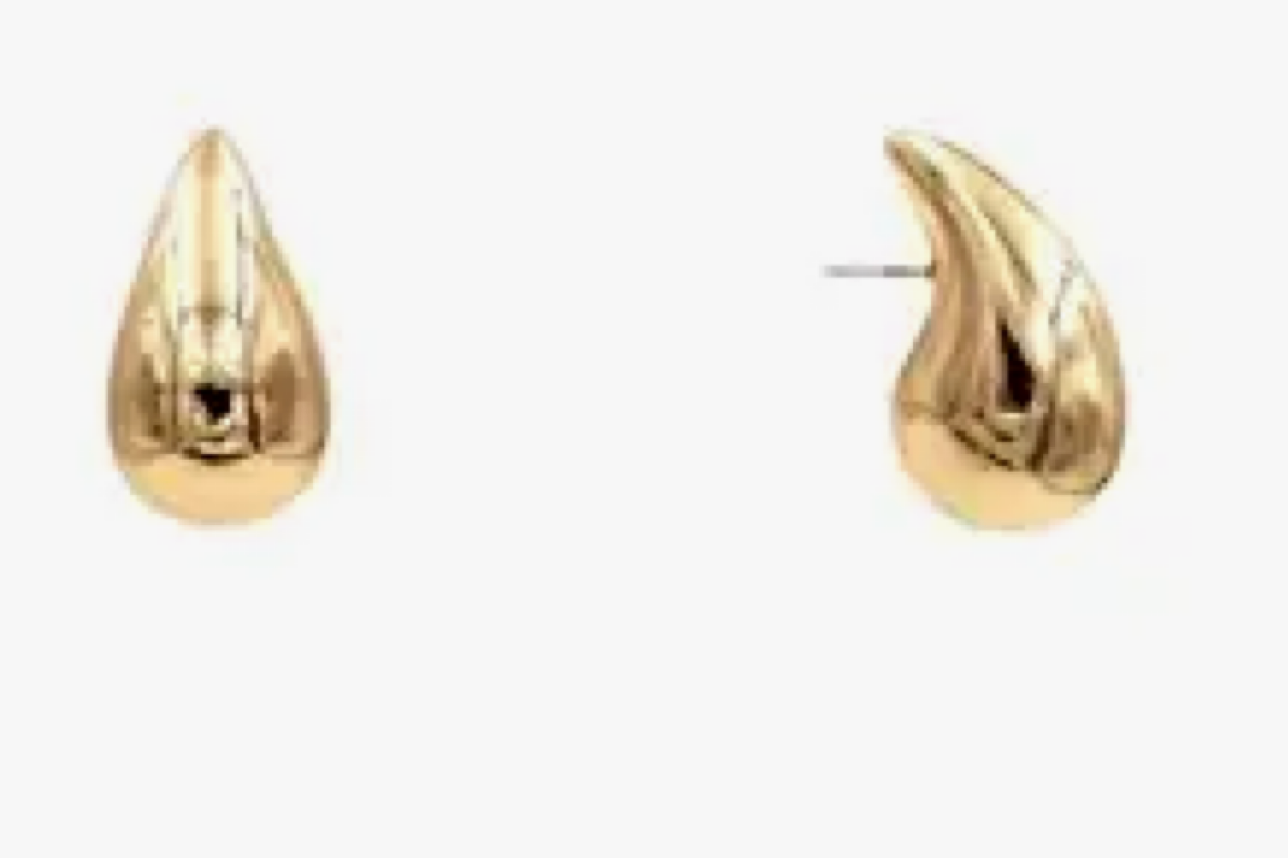 Gold Teardrop Stud Earring
