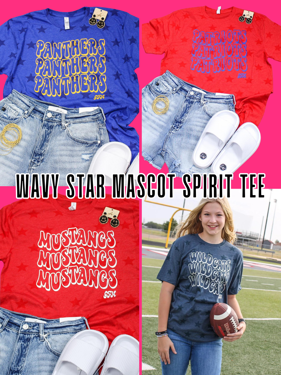 Wavy Star Mascot Spirit Tee