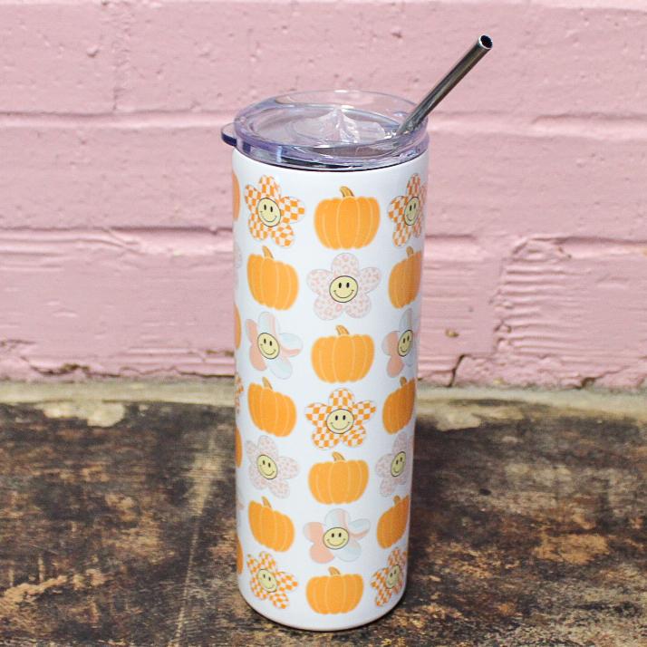 Flowers and Pumpkins Stainless Steel Tumblers