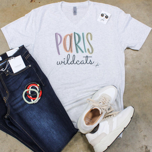 Rainbow Letters Paris Wildcats Tee