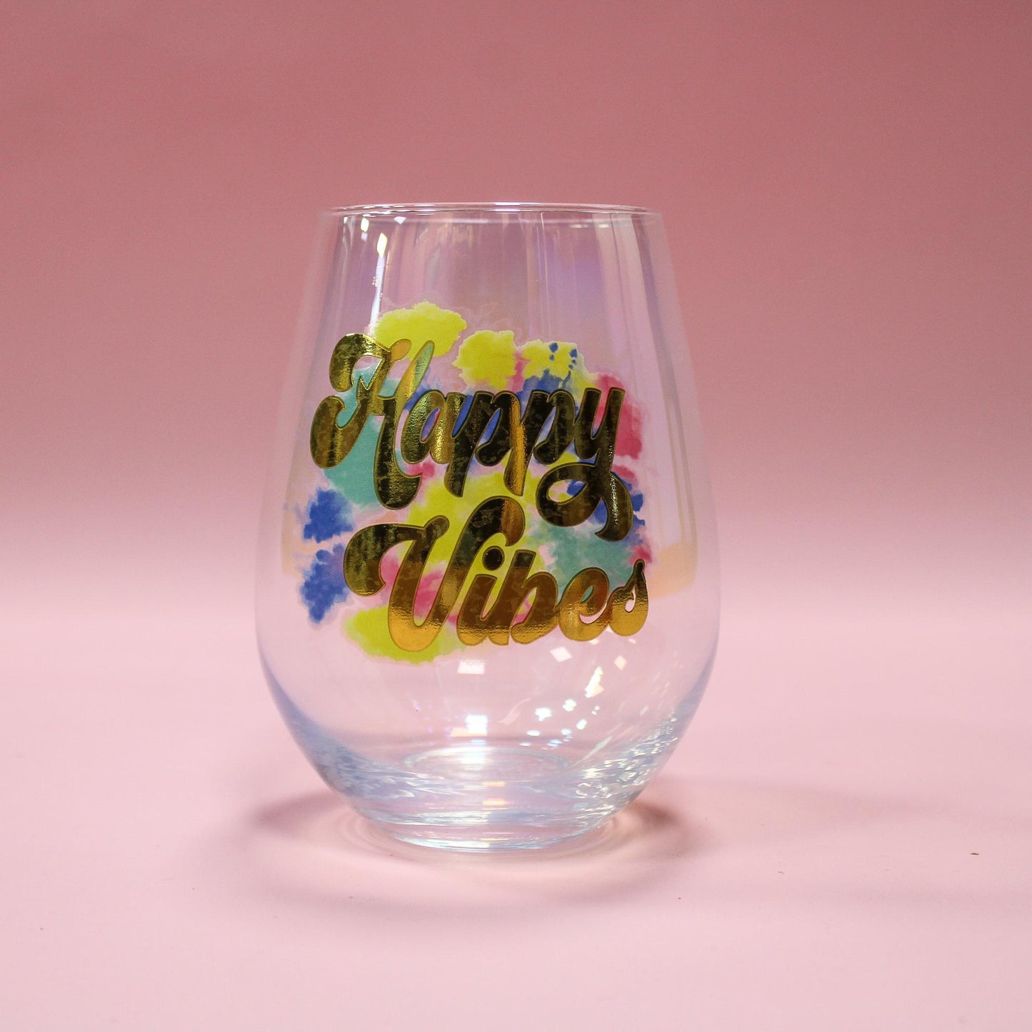Jumbo Wine Glass - Happy Vibes