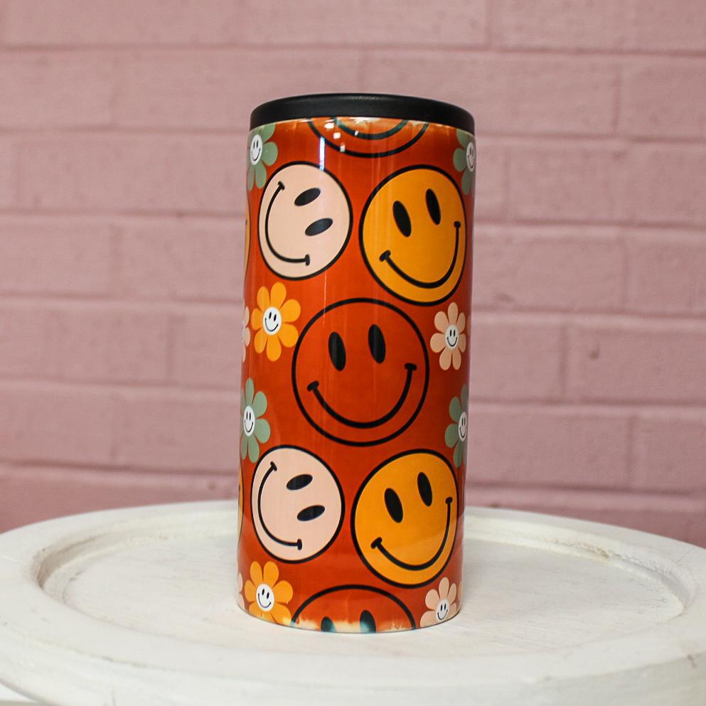 Smiley Face Skinny Can Cooler