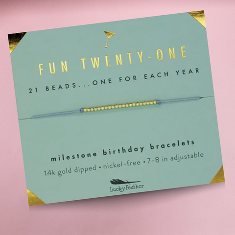 Fun Twenty One Milestone Bracelet