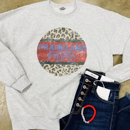 Patroits Distressed Leopard Sweatshirt