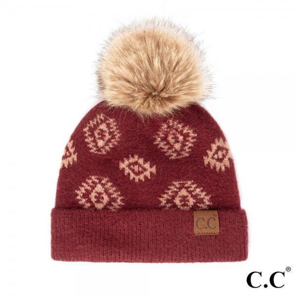 Aztec Print Beanie Hat C.C.